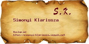 Simonyi Klarissza névjegykártya